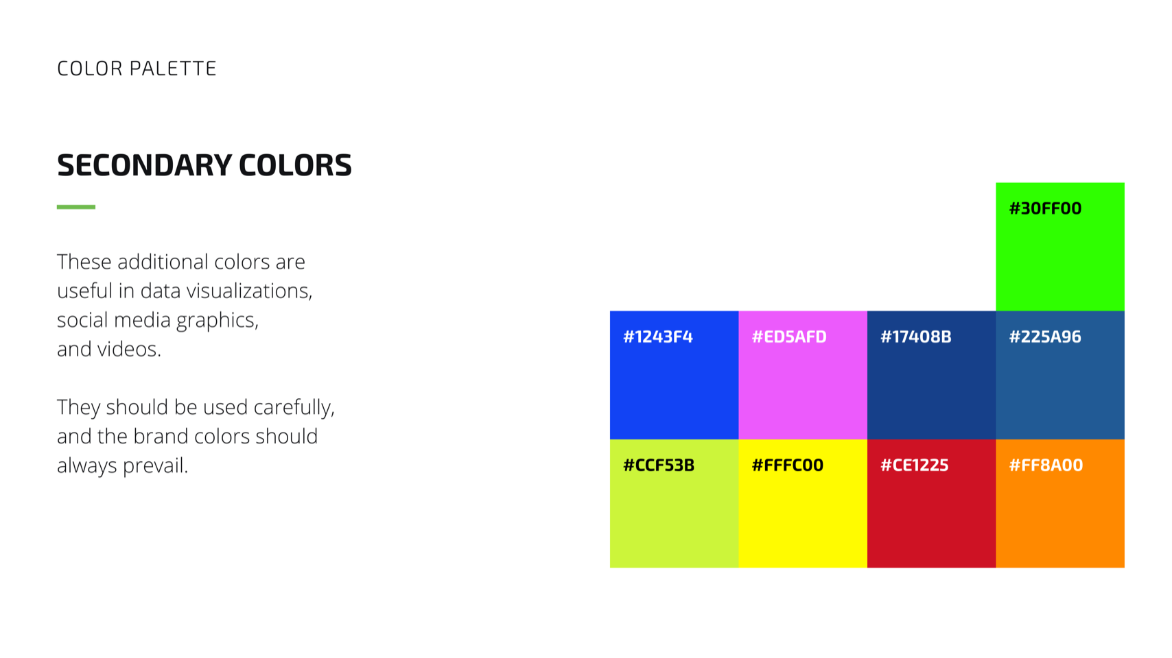 Secondary color palette guidelines