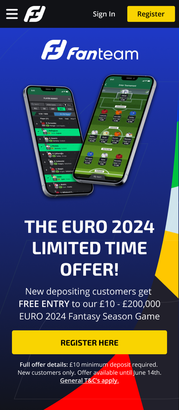 Euro 2024 landing theme, mobile