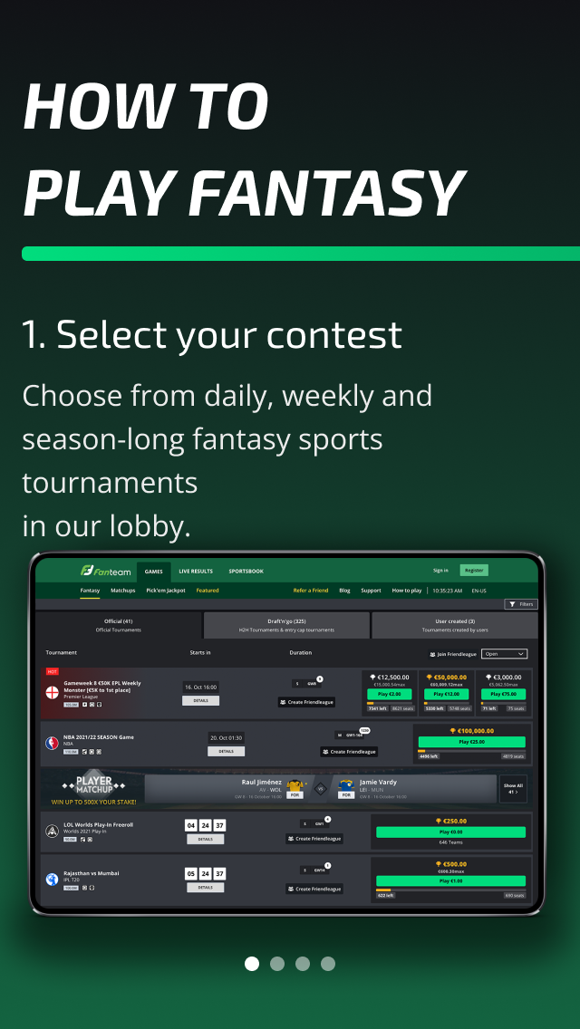 How to play section, mobile