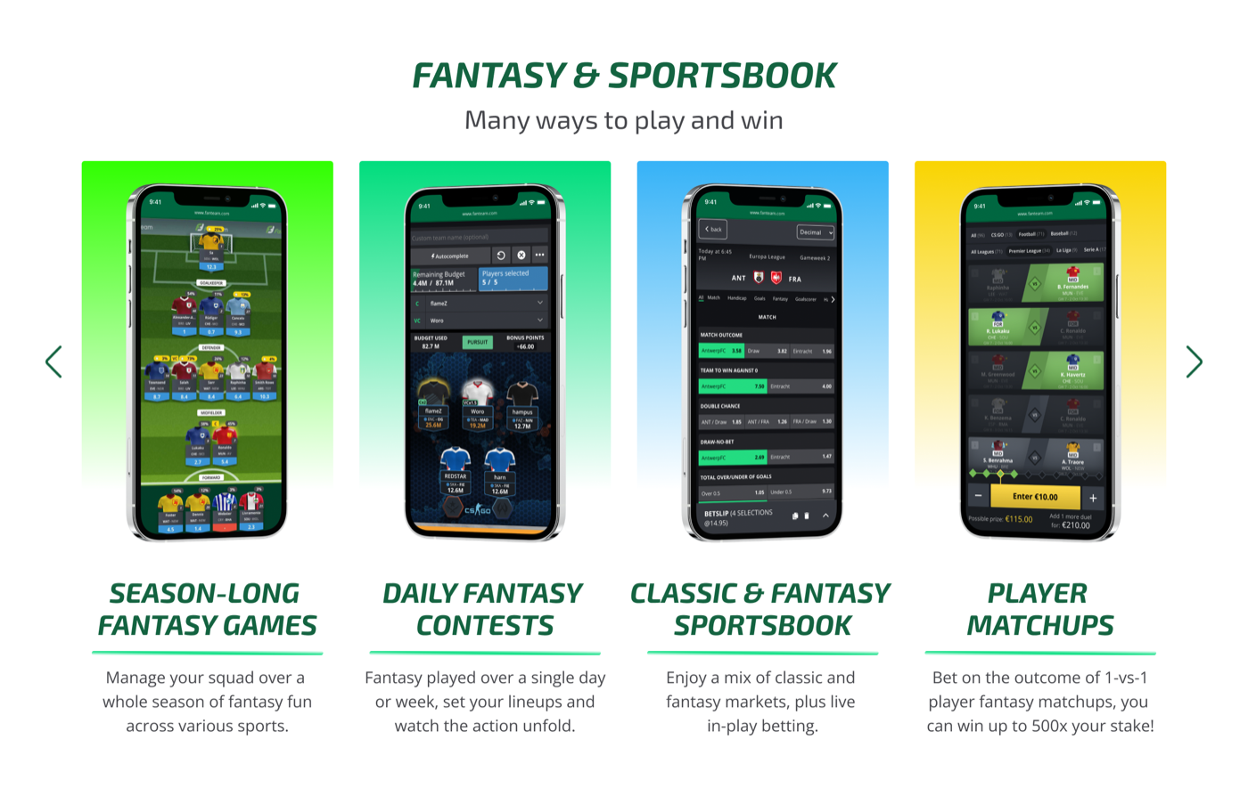 Fantasy and Sportsbook section