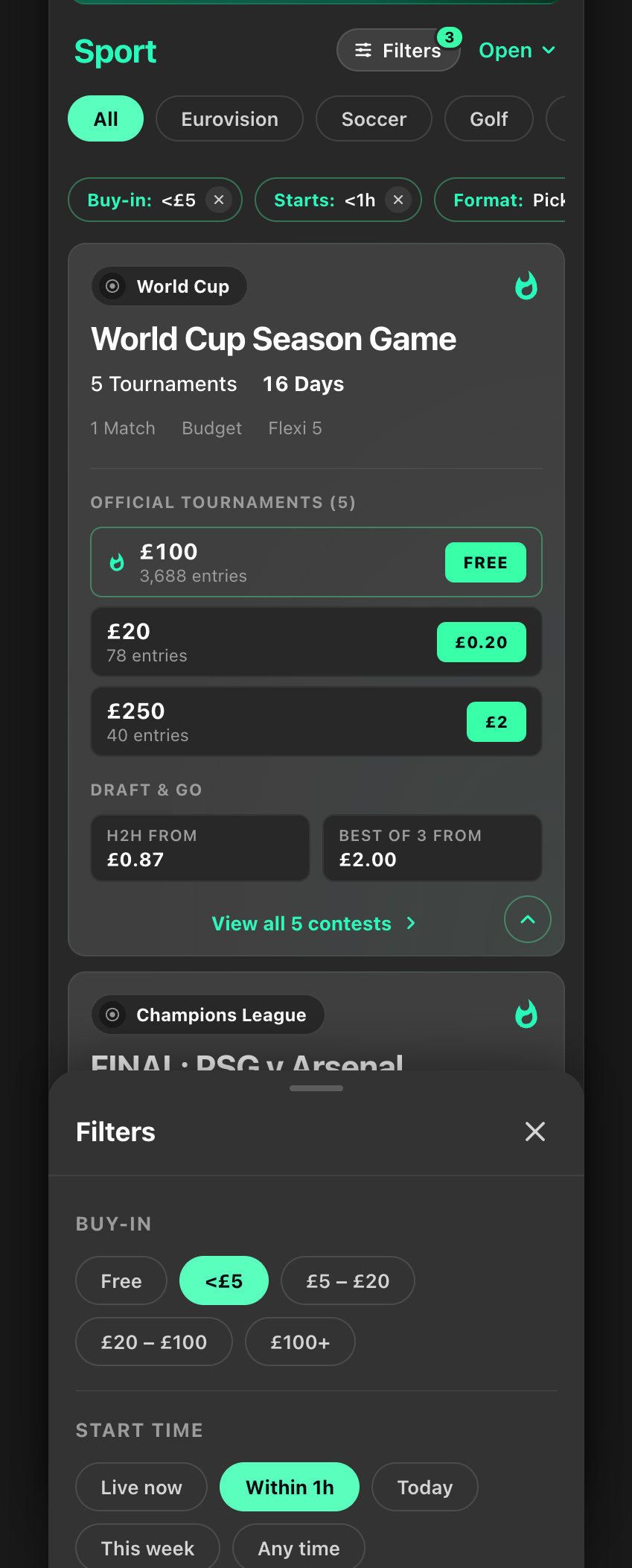 Tournament discovery, redesigned lobby
