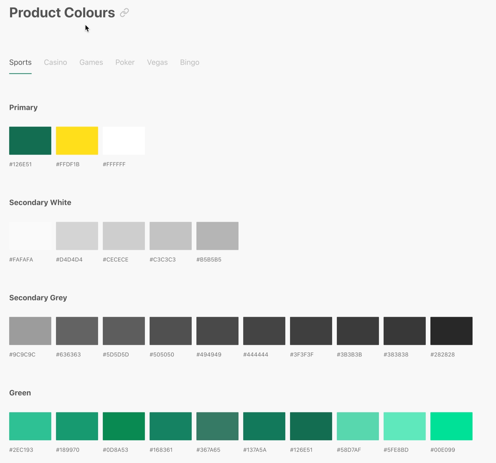 Bet365 product colour spec