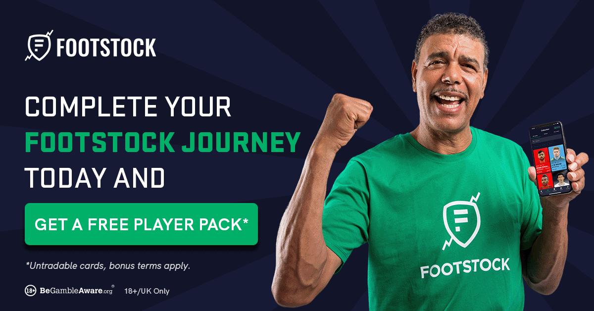 Footstock 2.0 with brand ambassador Chris Kamara holding the app