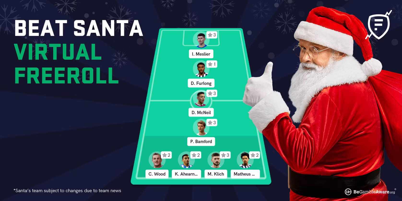 Beat Santa virtual freeroll Christmas campaign