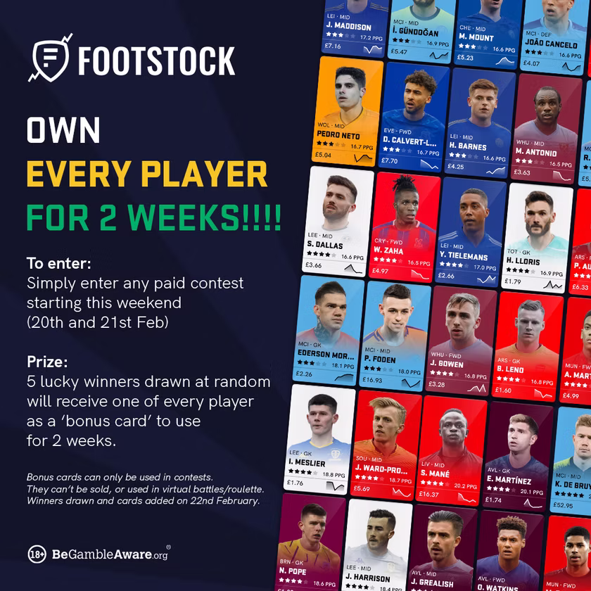 Own every player for two weeks campaign with a grid of player cards